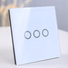 EU Wall Switch Touch Switch Sensor Switch 1 2 3Gang Smart Remote Control Luxury Crystal Glass