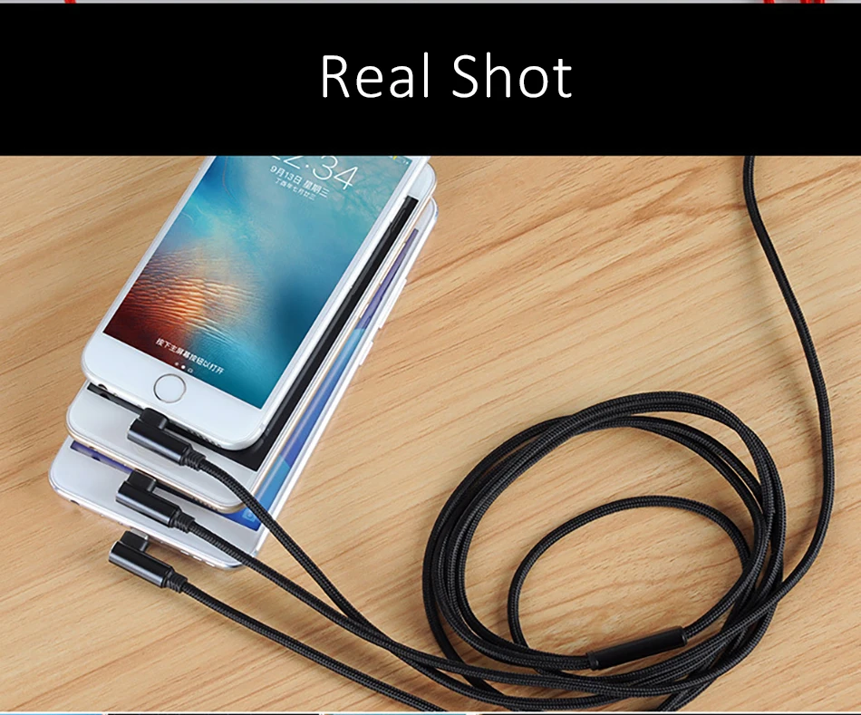 Elbow 3 in 1 Micro USB Type-C Lighting Charger Cable 8 Pin For iPhone X 7 8 Plus For Sony Samsung Long Charge Cables 1 (16)