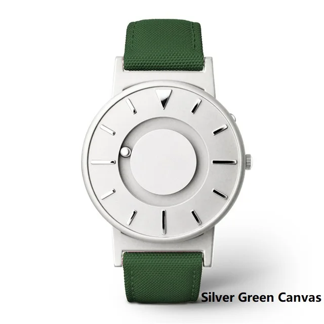Eutour, магнитные часы для мужчин, люксовый бренд, Кварцевые женские наручные часы, модные повседневные женские часы из нержавеющей стали, relogio masculino - Цвет: silver green canvas