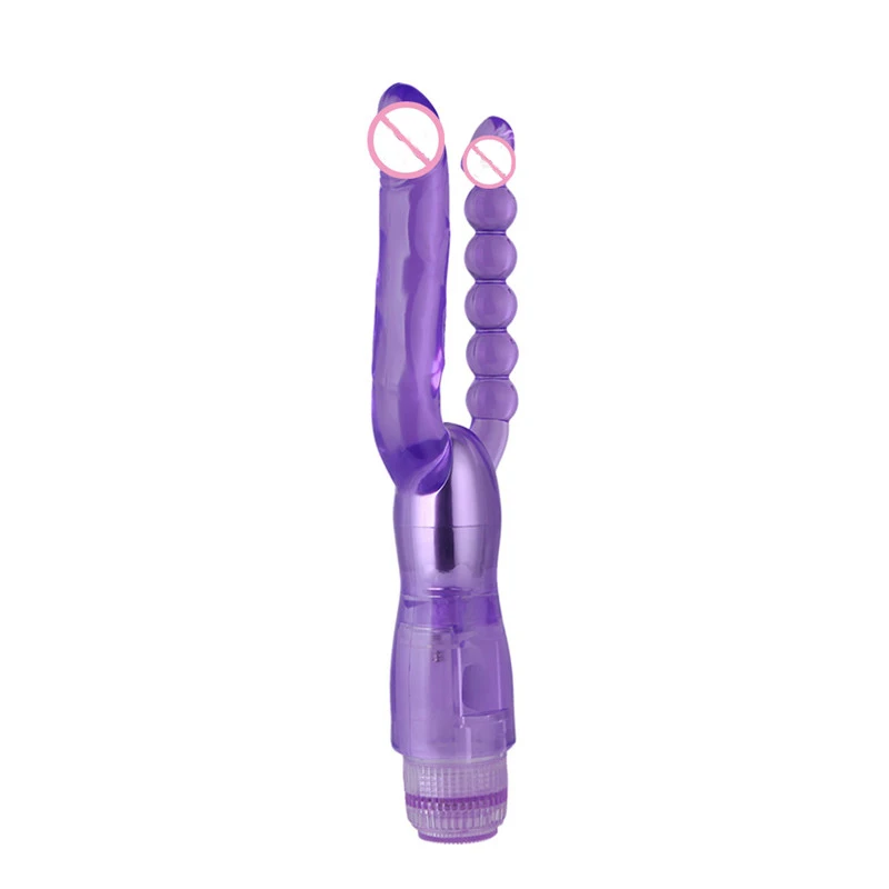 Multi Speed G Spot Clitoris Butt Sex Toys Vibrating Stimulator With Pliable Penis And Anal Plug