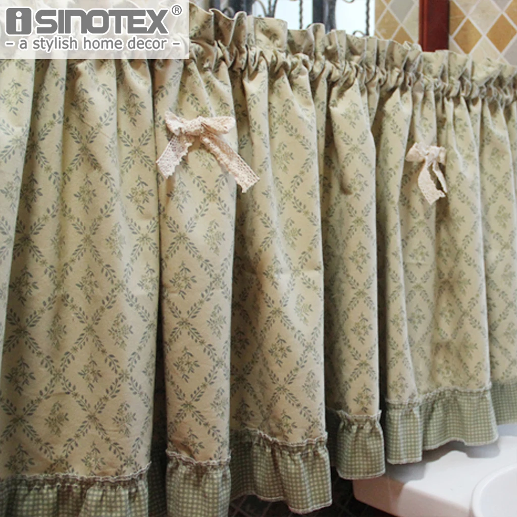 

American Kitchen Curtain Fashion Cafe Butterfly Cotton Lace Pastoral Style Small Cafe Curtain For the Kitchen Home Decoration