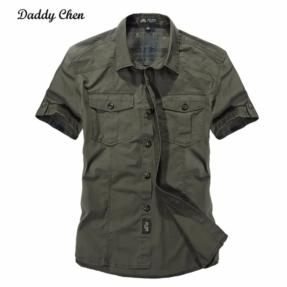 

Brand Mens Fashion Jeep Cotton Mens Shirts Short Sleeve Slim Fit Military Style Shirt Men Tops Casual Male Camisas Tees Shirts