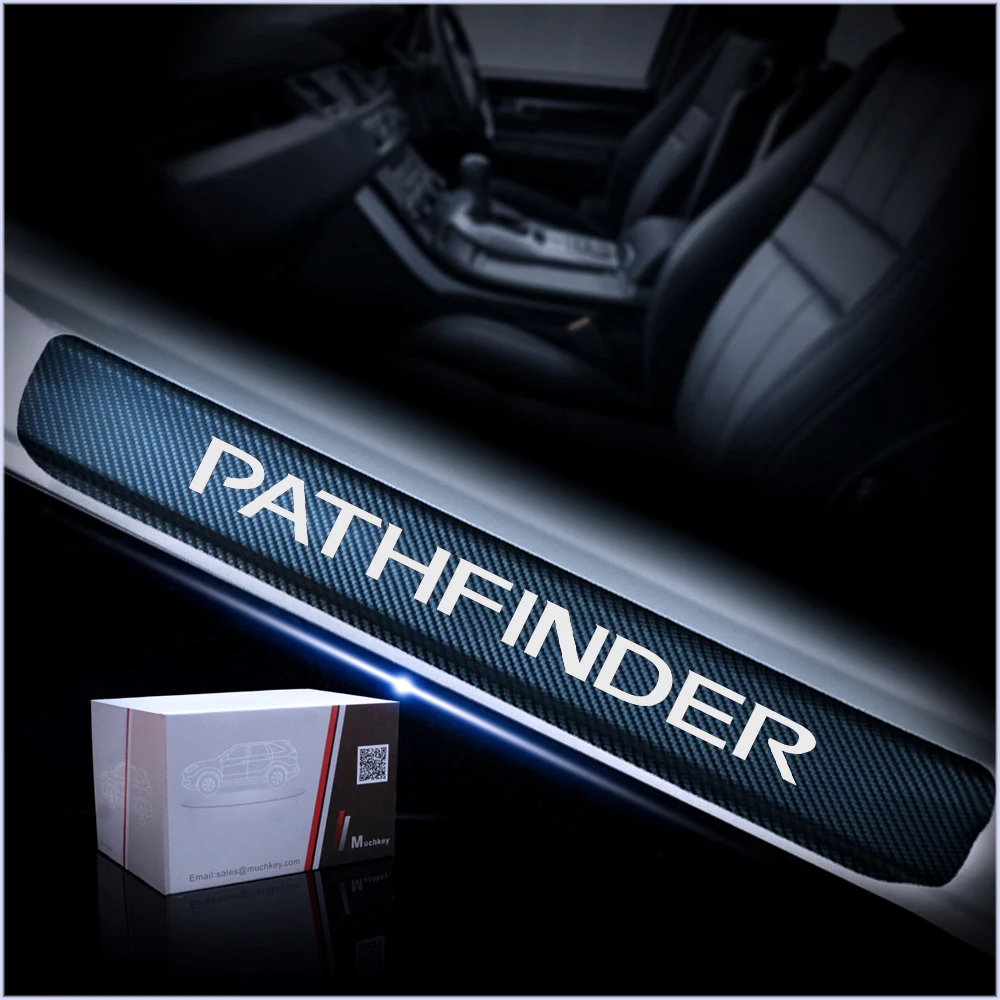 

4Pcs Carbon Fiber Car Protector Scuff Plate Door Sill Guard Car Sticker For Nissan PATHFINDER Interior Car Accessories Styling