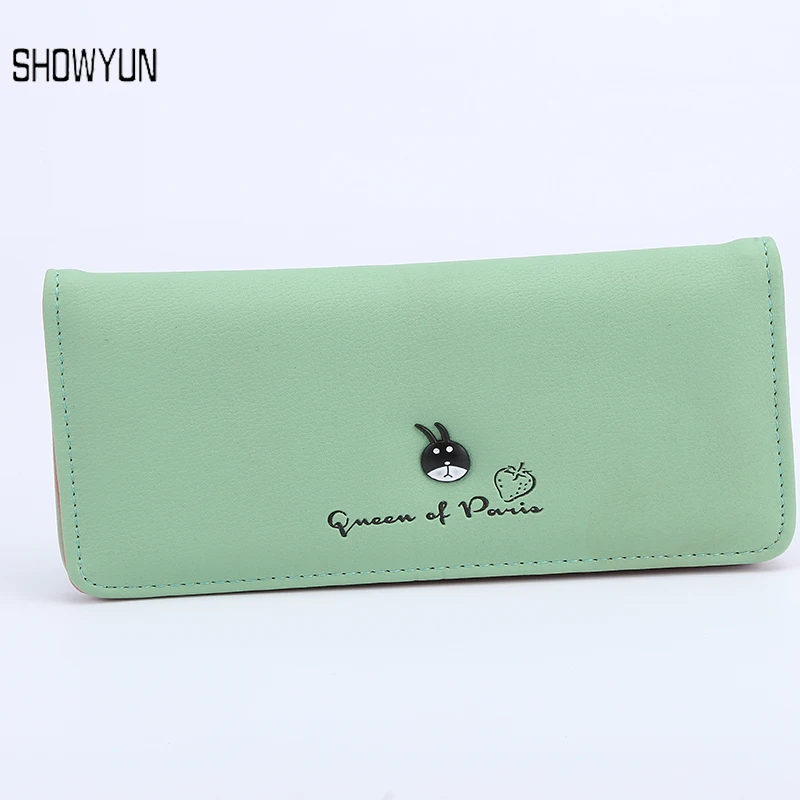 

SHOWYUN Hot Sell Women Wallet PU Leather Hasp Long Fashion Purse Photo & Card Holder Solid Matt Lady Standard Wallets #SY0038
