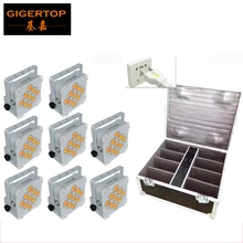 8 XLot Лидер продаж Высокая яркость ADJ 9x18 Вт 6в1 RGBAW УФ батарея питание беспроводной светодиодный Par свет с зарядкой Дорожный Чехол упаковка