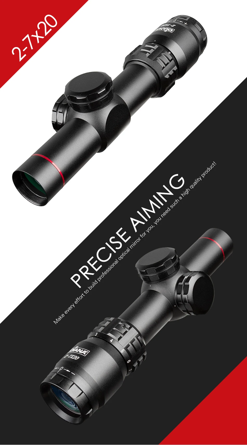 Armas de ar Riflescope Ponto Retículo Vista Rifle Escopo Sniper Caça Escopos Tático Airsoft 2-7x20 hd Mil Mod. 1269755 7 Lunetas Riflescopes