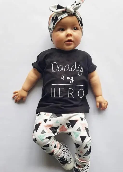 Toddler Kid Baby Boy Short Sleeve T-Shirt Top+Geometric Pants Outfit Clothes Set 