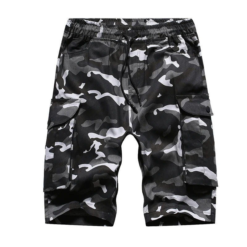 

2019 summer new men's fashion camouflage tooling shorts tether belt casual five