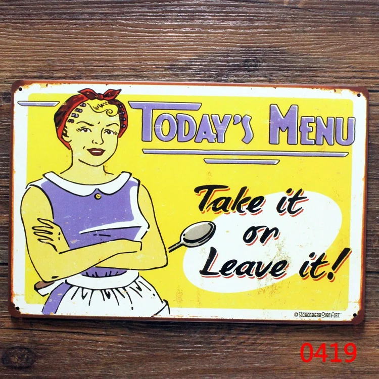New Arrivals About Food Today Menu Metal Tin Signs Plaque Today Menu Metal Tin Signs Plaque