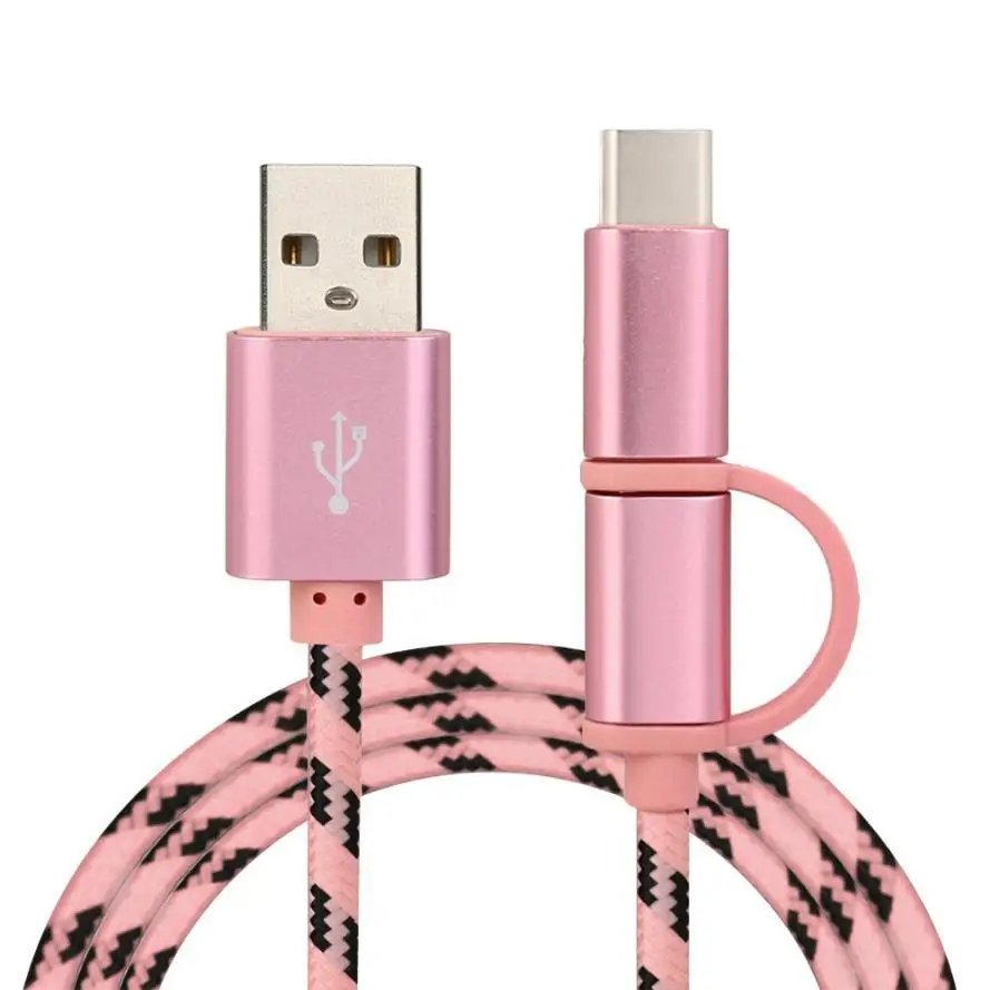 2 в 1 Micro USB и usb type C адаптер кабель для зарядки данных Micro usb type C телефонный кабель для samsung Xiaomi OnePlus huawei и т. д