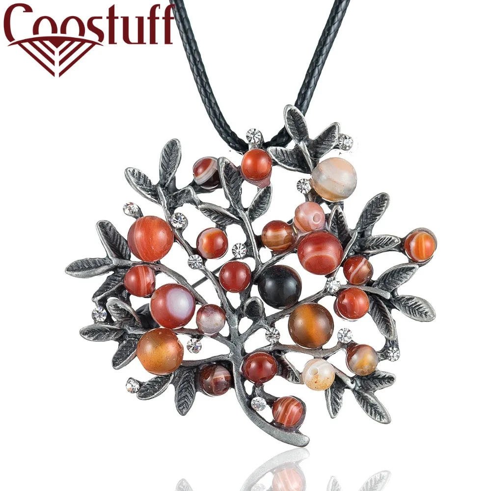 

2019 New Arrival Wholesale Long Necklace Women Plant Jewelry Vintage Tree Pendant women collares mujer choker kolye bijoux femme