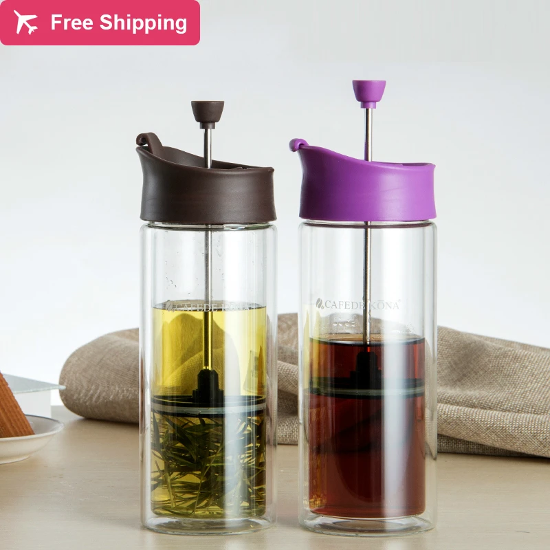 

Portatile Travel BODUM Coffee Pot Double Deck Wall Glass Work Office Maker House French Press Dripolator Scented Tea Creative