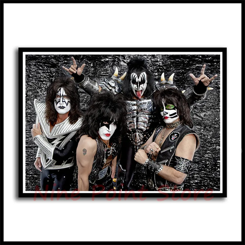Тяжелый металл Kiss Rock band бумажные плакаты с покрытием музыкальная команда звезда классическая декоративная живопись бескаркасная - Цвет: Сливовый