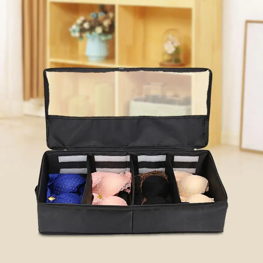 

Folding Oxford Dustproof Multi Grid Under Bed Luggage Clothes Underwear Organizer Storage Case Box For Home Clothes Storage