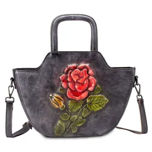 Сумка из натуральной кожи, сумка через плечо, сумка-тоут, расцветка кистей, высокое качество, Рисунок розы, женская сумка через плечо, сумки с верхней ручкой