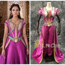 Высокое качество Взрослый Аладдин Принцесса Жасмин косплей костюм женское платье Хэллоуин для женщин и девочек красивые бальные платья платье