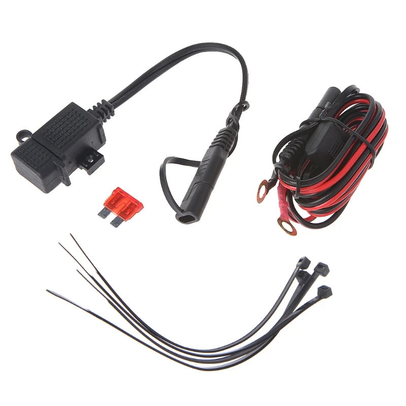 

New Motorcycle 2.1A Waterproof USB Charger Kit SAE to USB Adapter+Extension Harness