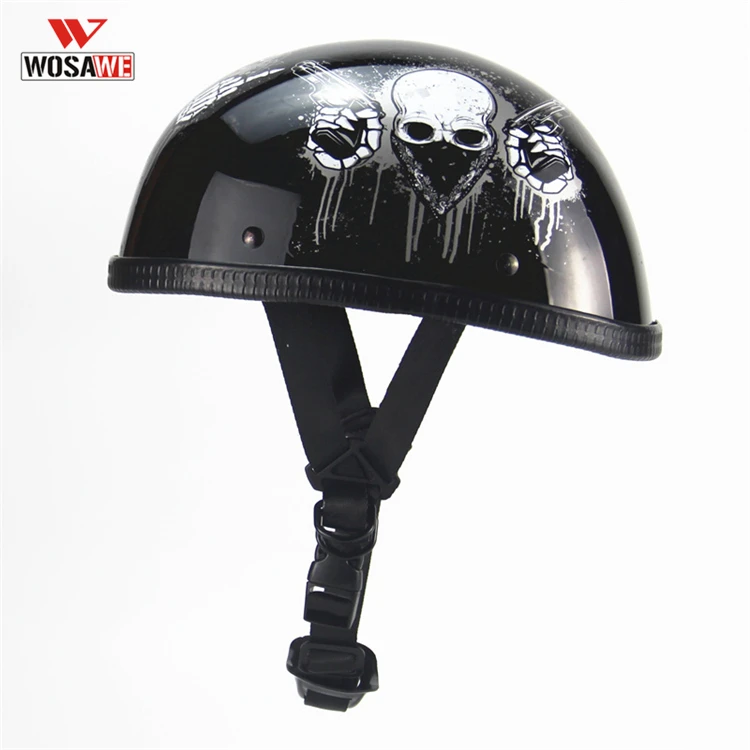 

Motorcycle Helmet Moto Motocross Half Face Vintage PU Leather Matte Black Breathable EPS Lining Motocross Helmet For Men Women