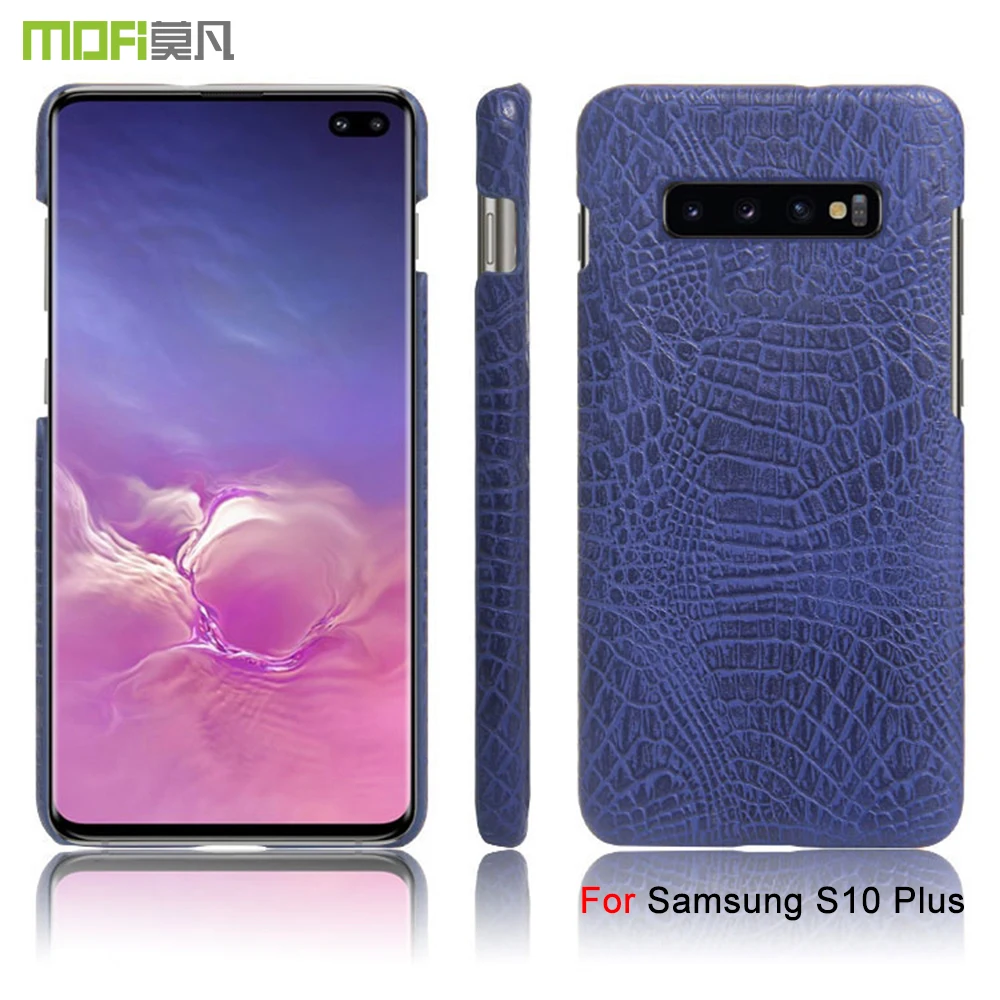 

For Samsung S10 Plus Case Mofi Samsung Galaxy S10Plus Cover Case Back Cover crocodile PU Leather Anti Fingerprints S10 Plus Case