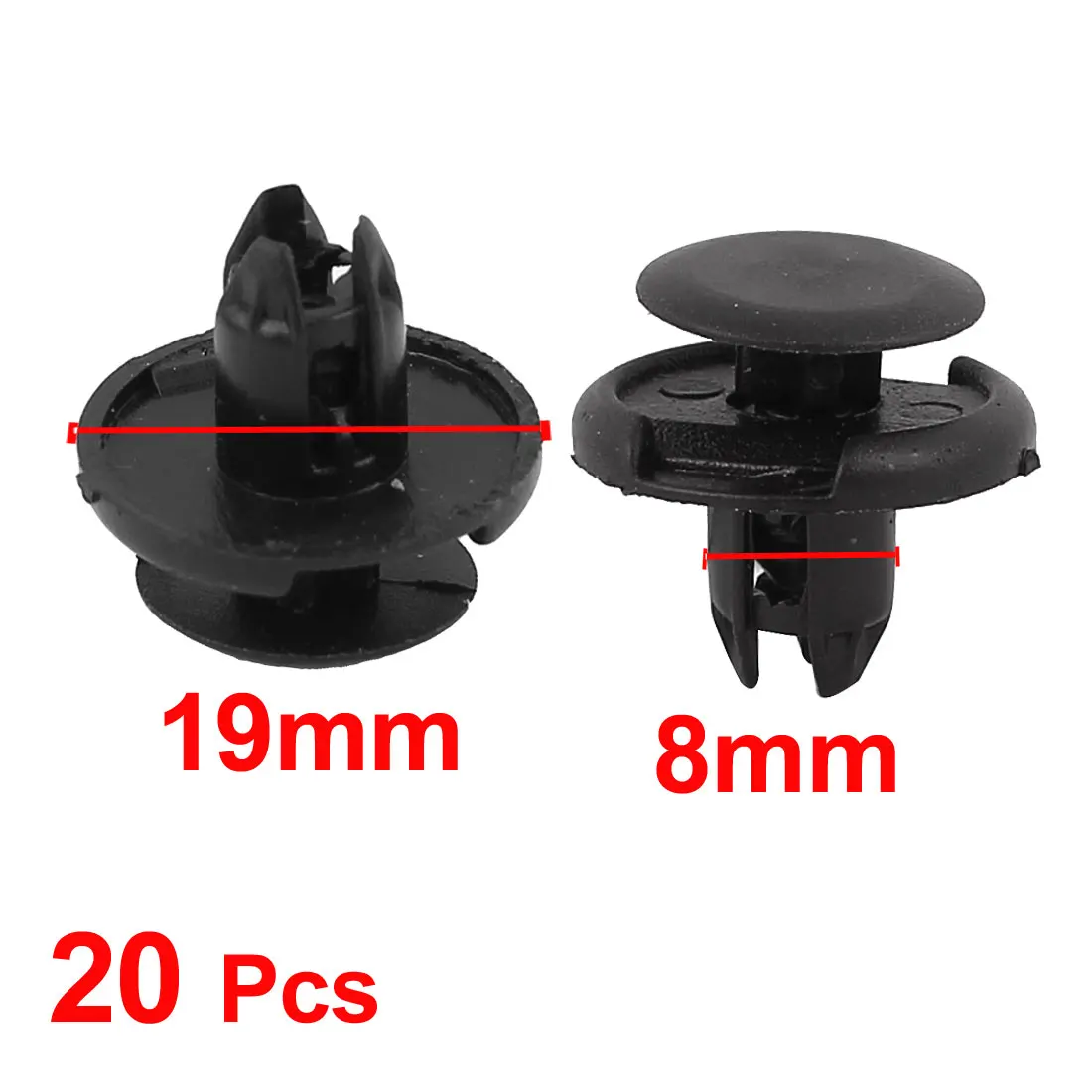 X Autohaux 20 Pcs Black Plastic Splash Guard Fastener Rivet Clips 8Mm X