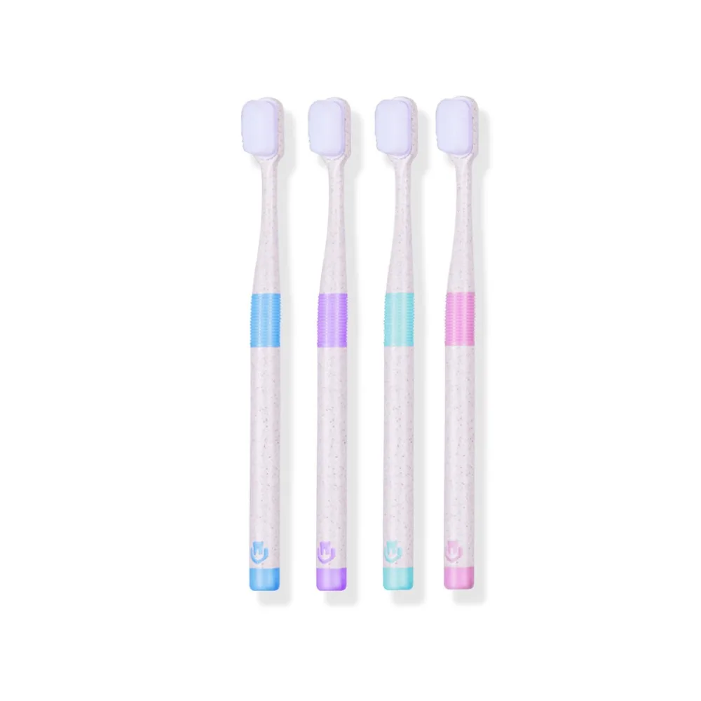 

10000+ Ultra Soft Bristles Toothbrush Family Women Sensitive Deep Mouth Clean Oral Care With Anti Slip Wheat Straw Handle
