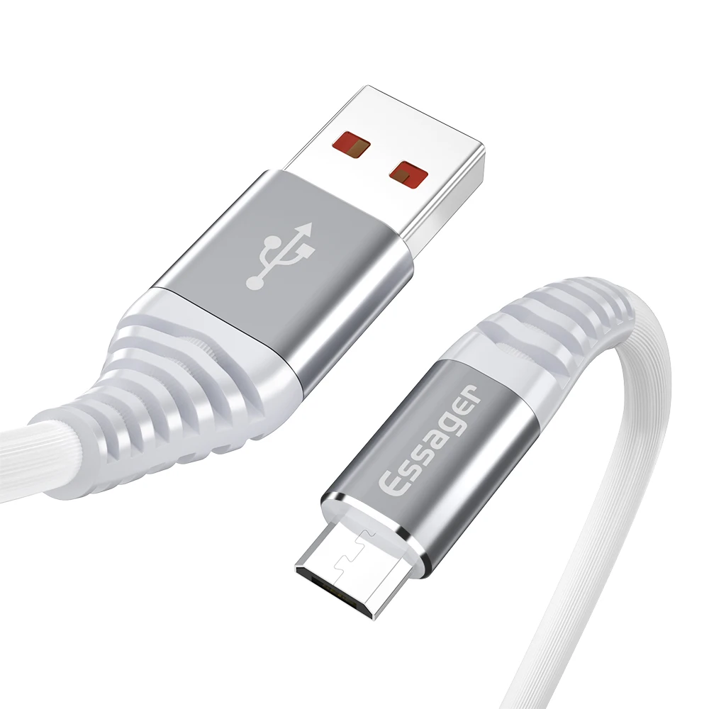 Кабель Micro USB, Essager 2.4A провод для быстрого заряда данных Microusb зарядное устройство для Xiaomi Redmi Note 5 samsung huawei кабели для мобильных телефонов - Цвет: Белый