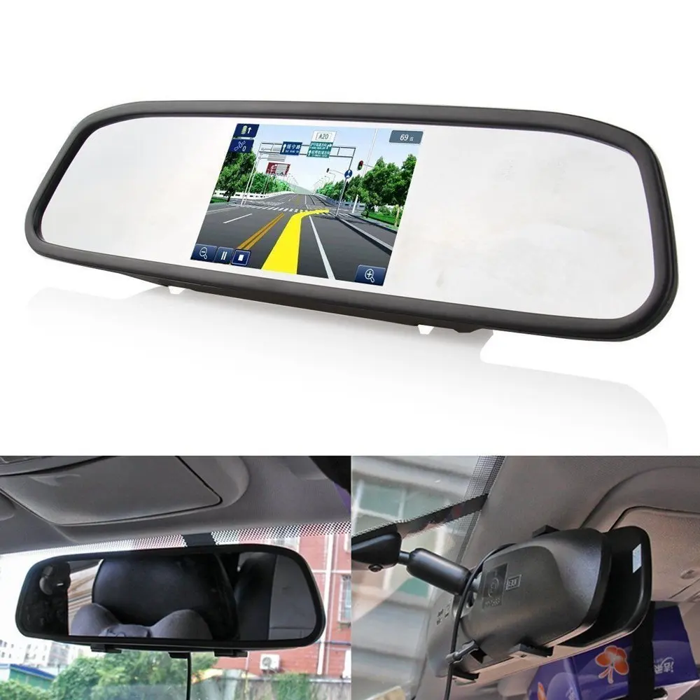 

2018 Auto Car Monitor Rear View Camera Wireless 5" TFT LCD Mirror Rearview Monitor with IR Night Vision Backup Reverse Cameras