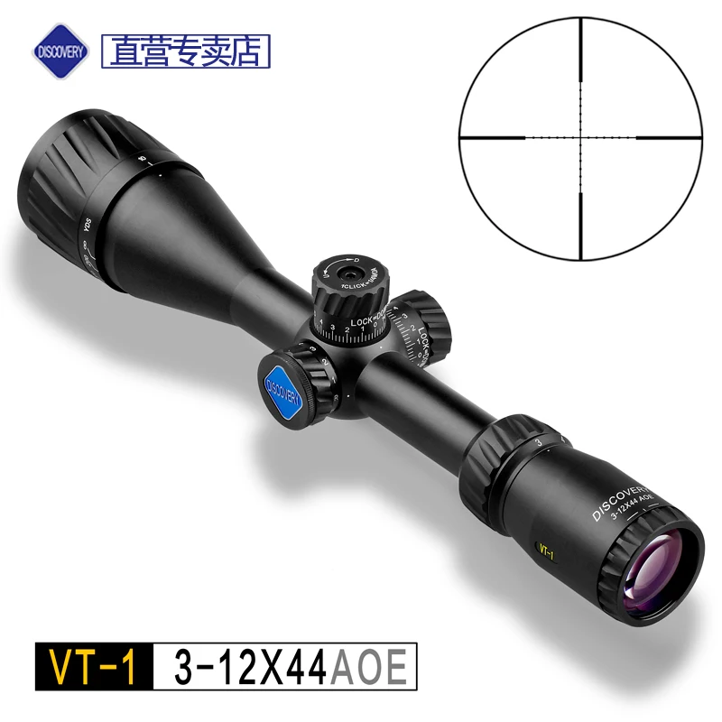 Открытие VT 1 3 12X44 AOE Прицел/Красный и Зеленый illumition/Растяжка блокировка/Миль Dot
