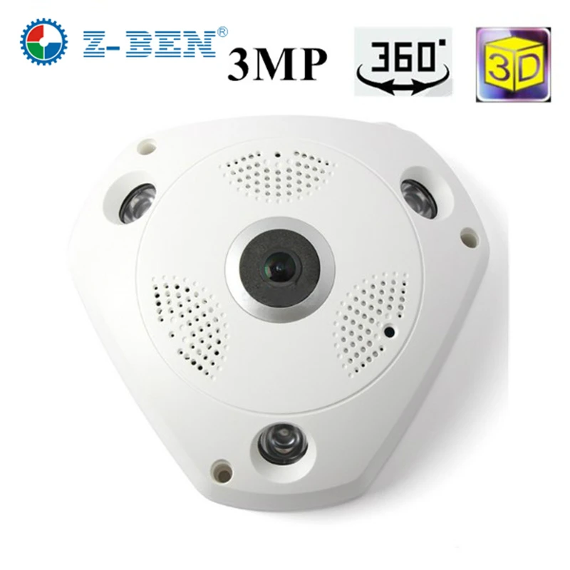 Z-BEN 2017 Newest 360 Degree Panoramic Camera 3MP Fisheye Panoramic IP Camera HD 1080P WIFI PTZ CCTV 3D VR Video IP Camera Cam camera : image Z-BEN 2017 Newest 360 Degree Panoramic Camera 3MP Fisheye Panoramic IP Camera HD 1080P WIFI PTZ CCTV 3D VR Video IP Camera Cam camera