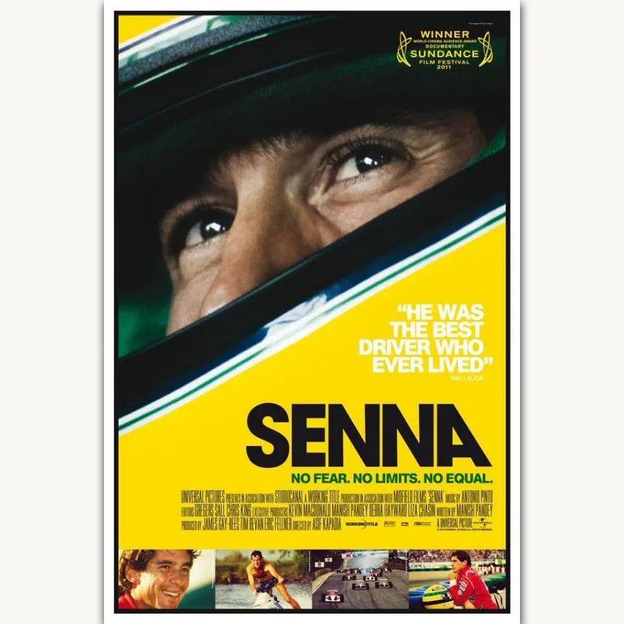 FX966 Hot Ayrton Senna F1 Formula Grand Super Racing Car Painting Poster Art Silk Light Canvas Home Room Wall Printing Decor