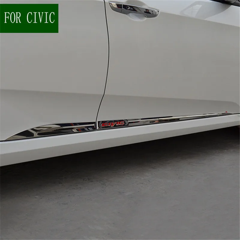BODY MOLDING DOOR SIDE COVER FOR CIVIC 2016 2017 2018 10TH SEDAN LINE LINING PROTECTOR TRIM ACCENT MOULDING CAR ACCESSORIES 4PCS BODY MOLDING DOOR SIDE COVER FOR CIVIC 2016 2017 2018 10TH SEDAN LINE LINING PROTECTOR TRIM ACCENT MOULDING CAR ACCESSORIES 4PCS