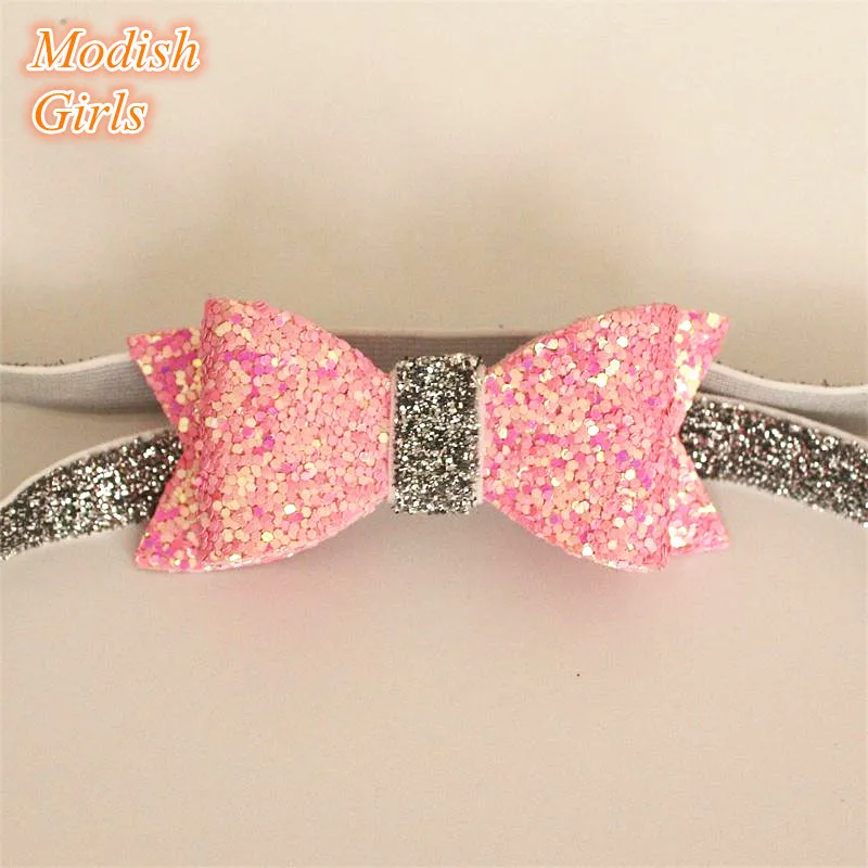 

10pcs/lot Glitter Shinning Headwear Baby Elastic Hairbands Princess Toddlers Comfortable Cute Hairbands For Girls Free Shipping