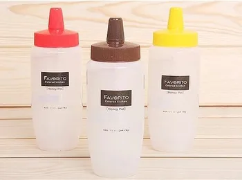 

1 PCS Multi-Function Honey Cans Seasoning Bottle Outdoor Plastics Extrusion Drip Sauce Bottles Condiment 340ml
