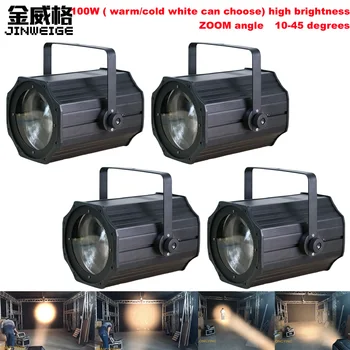 

Free Shipping 4pcs/lot High Quality Warm White/Cold White DMX LED 100W COB Zoom Par Light Stage Lighting DJ Equipment