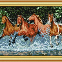 Бегущие лошади напечатанный холст DMC Счетный Набор для вышивки крестом напечатанный Набор для вышивки крестом вышивка рукоделие