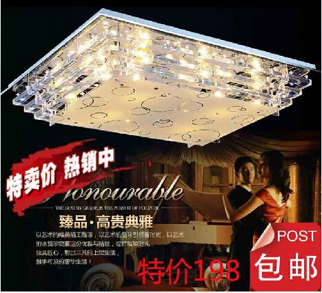 Special offer free shipping modern LED lamps bedroom living room rectangular crystal chandelier ceiling light meal |