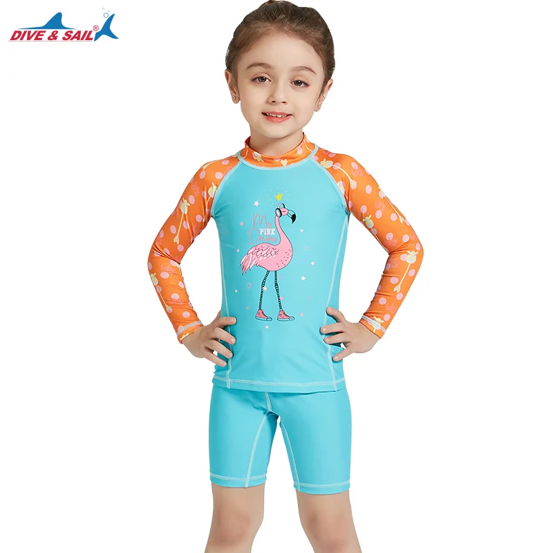 Buy Girls Swimsuit Rash Guard Swimwear Two Piece Long