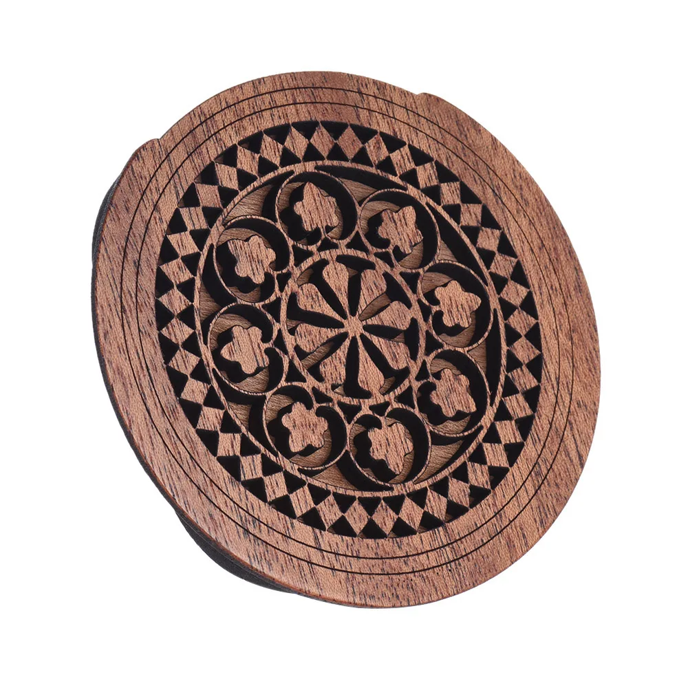 Guitar Wooden Soundhole Sound Hole Cover Block Feedback er Mahogany Wood for EQ Acoustic Folk Guitars guitar soundhole cover