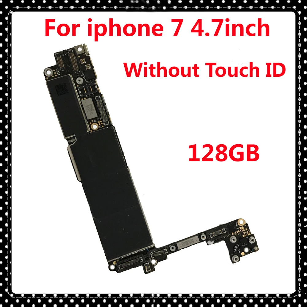 

128GB Original for iphone 7 motherboard without touch ID,Free and Clean iCloud unlocked mainboard for iphone 7 IOS system plate