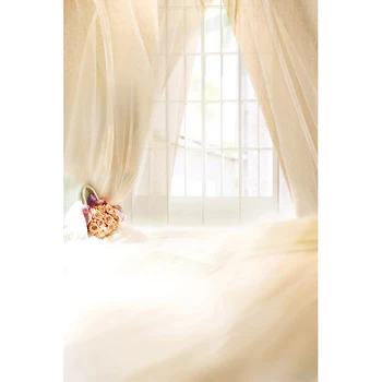 

White Window Pink Curtain Indoor photo backdrop Vinyl cloth High quality Computer printed custom Backgrounds
