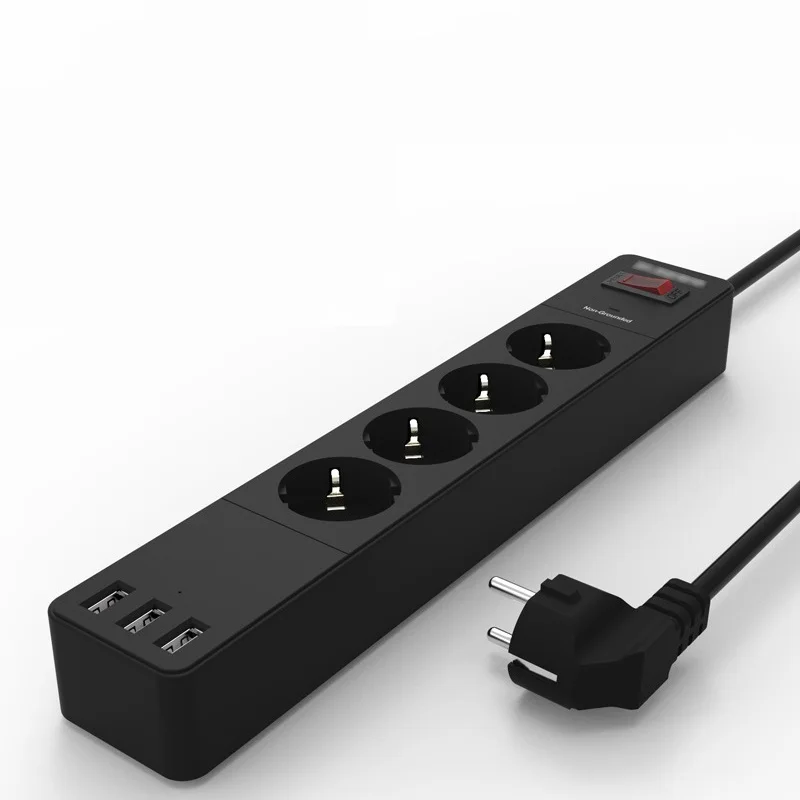 Сетевой фильтр 3 AC+ 2 USB power Strip электронный разъем для домашнего офиса Защита от перенапряжения ЕС вилка Быстрое расширение зарядки умная розетка