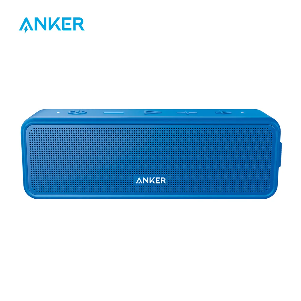 Anker SoundCore портативный Bluetooth динамик синий со стереозвуком богатый бас 24 ч Время воспроизведения 66 футов Bluetooth звенит Встроенный микрофон