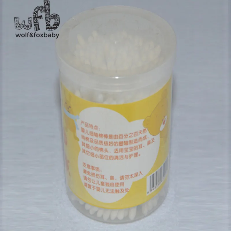 Baby Cotton Double-end Swab 900pcs/lot 180pcs/can