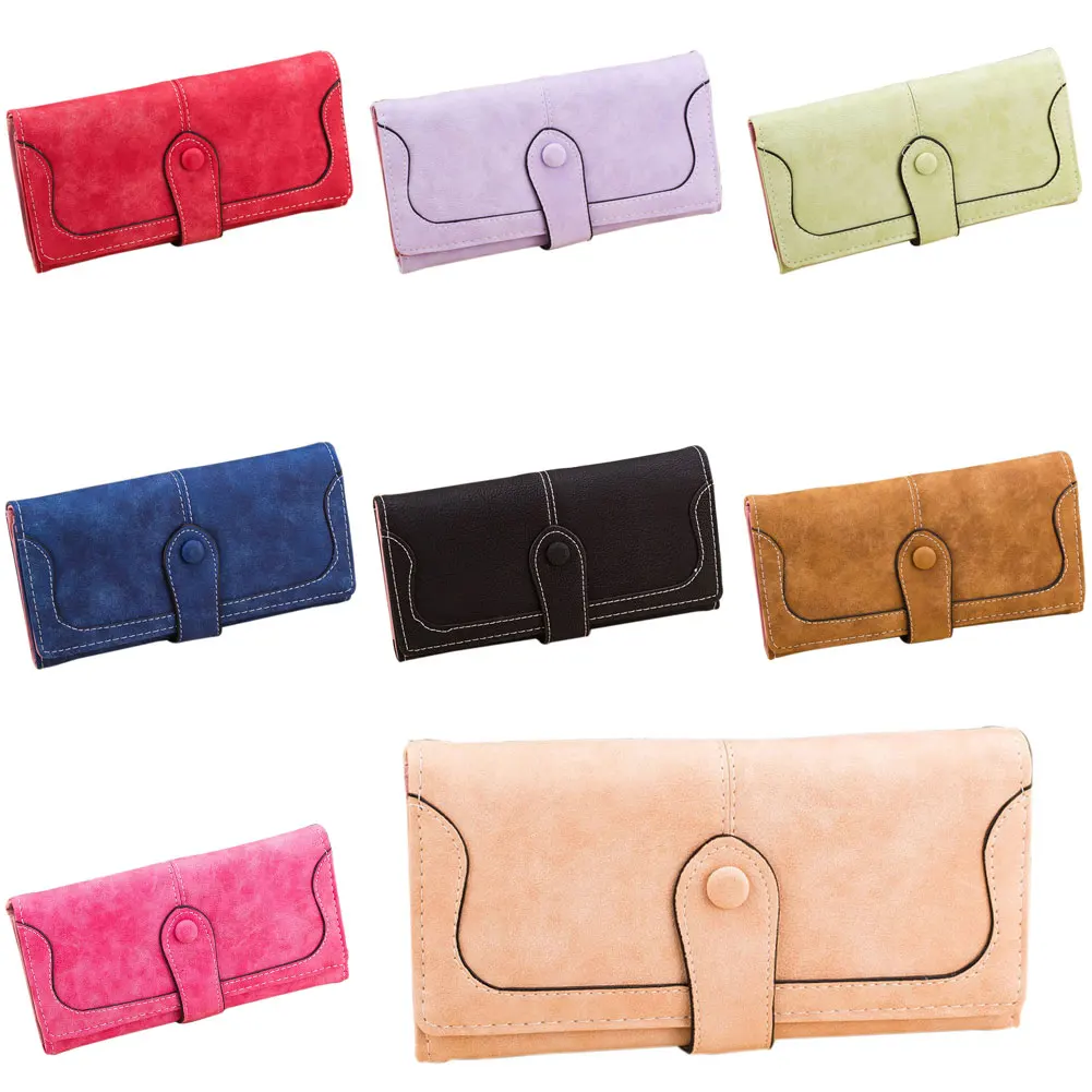 

New Fashion Women's Nubuck Leather Wallet Long Purse Handbag Card Holder Popular