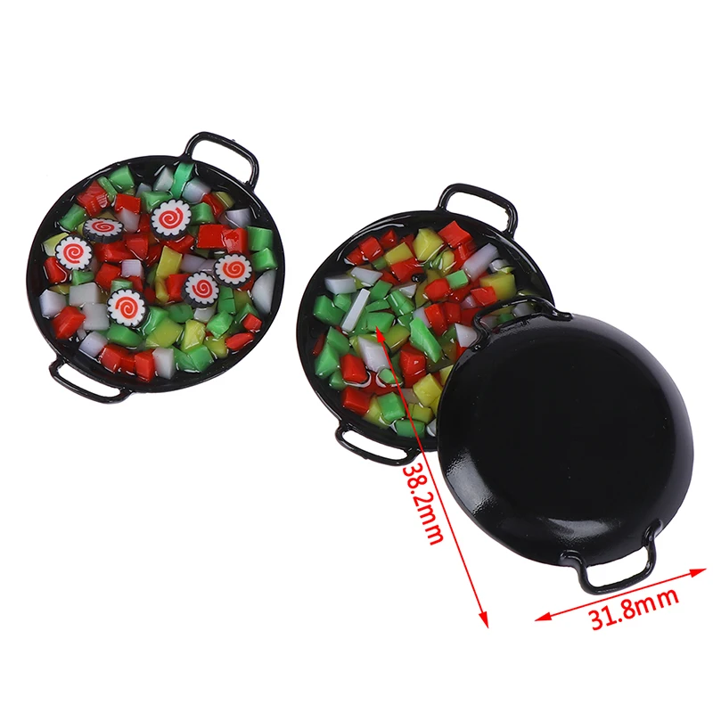 1:12 Dollhouse Miniature Mini Wok Meal Sushi Vegetables Candy Food Kitchen Toy For dollhouse Kids Gift