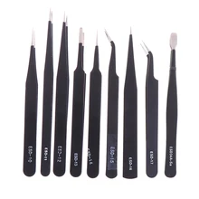 9 шт./компл. ESD нержавеющая сталь Tweezers антистатические прецизионные пинцеты инструмент для ремонта