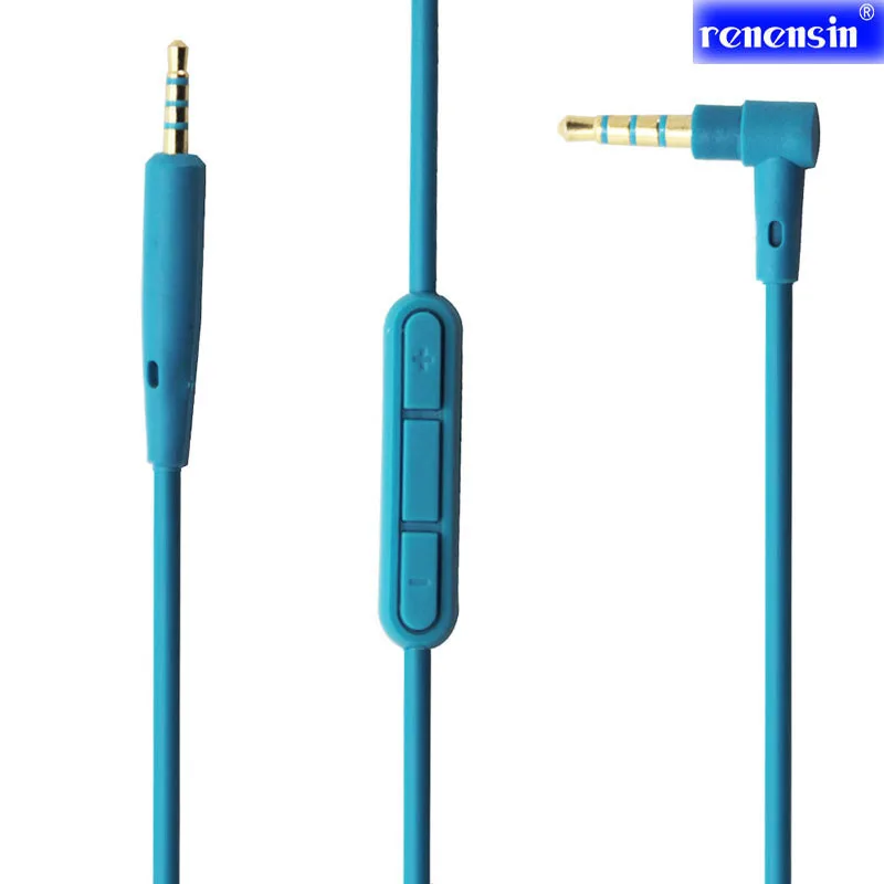 

Renensin blue Replacement Audio 3.5 to 2.5mm Cable For Bose Quiet Comfort QC25 Headphone MIC With Controller For Iphone Andrews