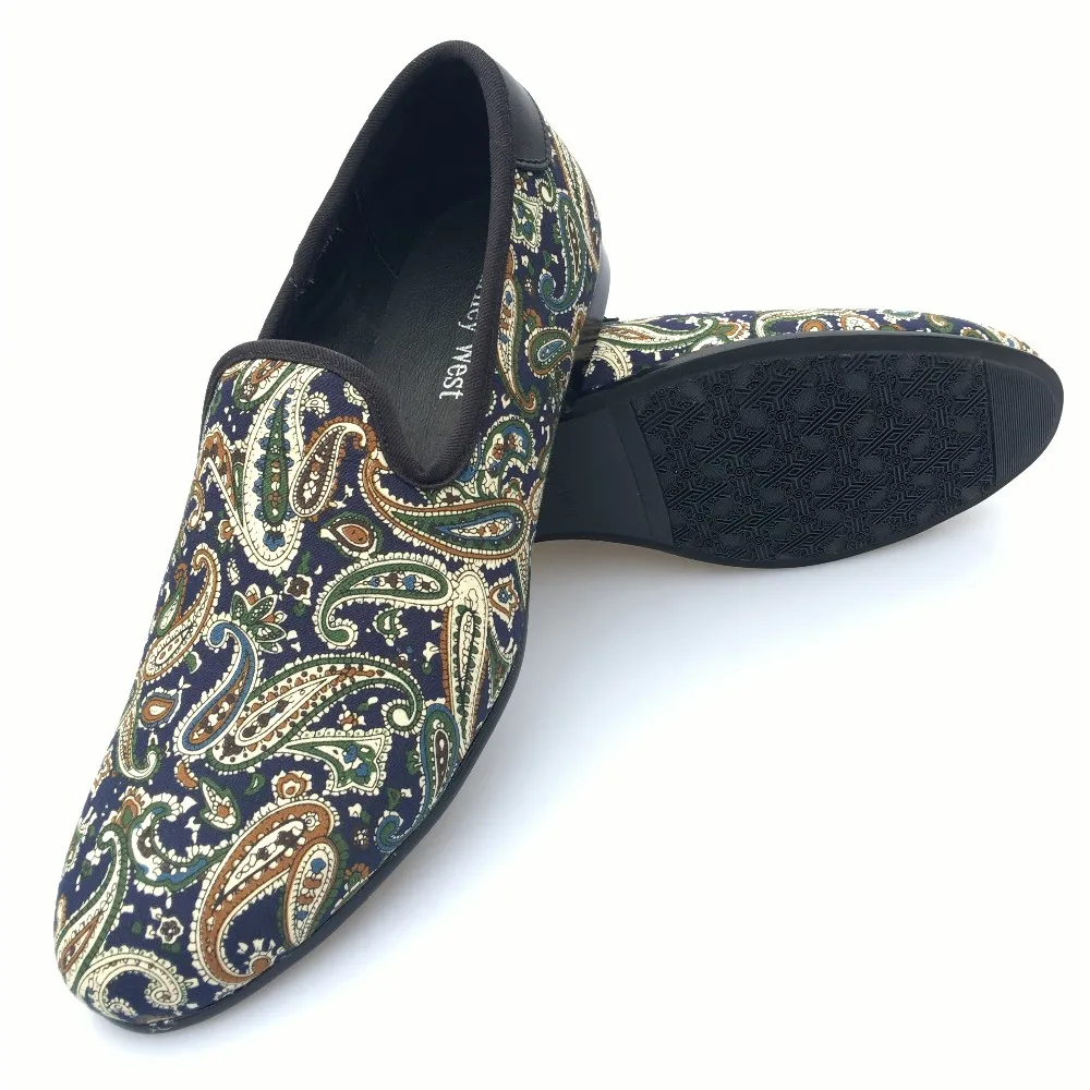 Мужские слипоны на плоской подошве с принтом размеры US 9|casual shoes|flats menshoes casual |