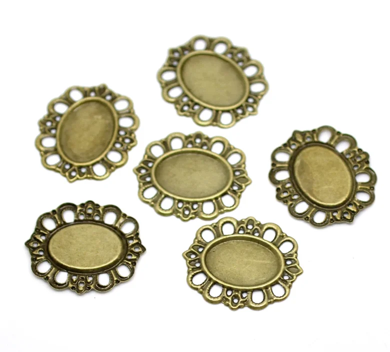 DoreenBeads 50 с бронзовой филигранью под старину кабошоны декоративные коннекторы 30x26