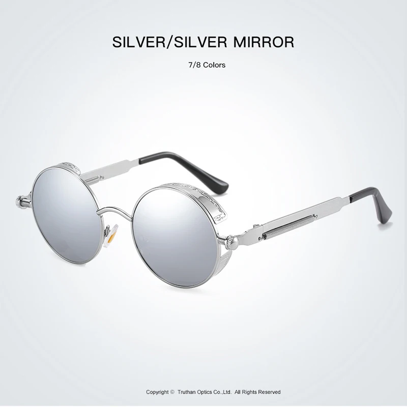 HD010 пара панк поляризационные солнцезащитные очки для мужчин металлическая оправа женские солнцезащитные очки в стиле стимпанк очки для вождения - Цвет: 08